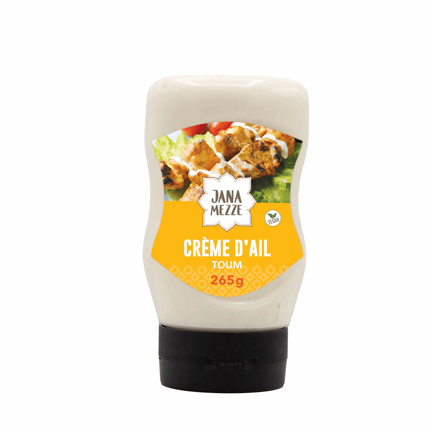 JANA Mezze – Libanesische Knoblauchcreme – Toum – 265 g – Quetschsauce Sauce Nabali Fairkost